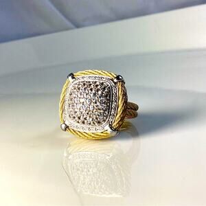 Charriol Celtic Classique Diamond/White Sapphire Cable Ring